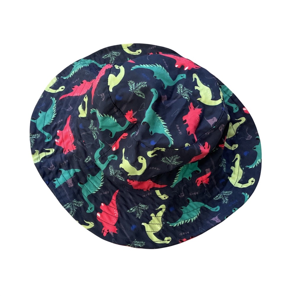 Kids‎ Navy Blue Dinosaur Print Bucket Hat Sun Cap with Adjustable Toggle Size 52